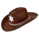 Brown Cowboy Hat With Sheriff Star Child Size