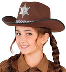 Brown Cowboy Hat With Sheriff Star Child Size