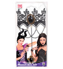 Lace Bracelet With Ring & Black Gems