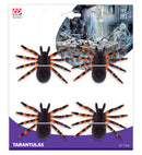 Set Of 4 Flocked Tarantulas 7 Cm