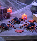 Set Of 4 Flocked Tarantulas 7 Cm
