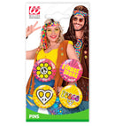 Set Of 4 Hippie Pins