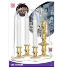 Set Of 6 White Flickering Led Candles With Timer 23 Cm