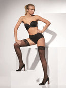 Sheer Hold Ups Black Lace Tops with Silicone Adult Costume Accessory 1