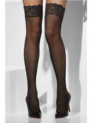 Fishnet Hold Ups Black with Lace Tops Adult Costume Accessory 3