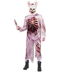 Zombie Bunny  Jumpsuit, Mask 