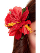 Hawaiian Flower Hair Clip Red Adult Costume Accessory 1