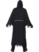 Grim Reaper Costume Adult Black Hooded Robe White Mask and Belt 3