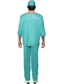 Surgeon Costume Adult Green Hospital Scrubs Tunic Trousers Cap Mask 4