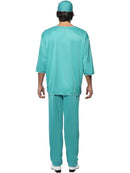Surgeon Costume Adult Green Hospital Scrubs Tunic Trousers Cap Mask 4