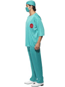 Surgeon Costume Adult Green Hospital Scrubs Tunic Trousers Cap Mask 3