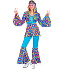 The 70S Groovy Style - Blue Bubbles  Shirt, Pants, Headband 