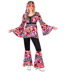 The 70S Groovy Style - Pink Tiny  Bubbles  Shirt, Pants, Headband 