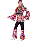 The 70S Groovy Style - Pink Tiny  Bubbles  Shirt, Pants, Headband 