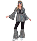 The 70S Disco Style - Silver Waves  Shirt, Pants, Headband 