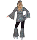 The 70S Disco Style - Silver Waves  Shirt, Pants, Headband 