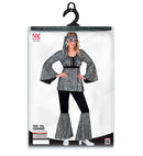 The 70S Disco Style - Silver Waves  Shirt, Pants, Headband 