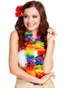 Bright Large Lei Rainbow Colours Adult Costume Accessory 1