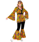 The 70S Groovy Style - Yellow Circles  Shirt, Pants, Headband 