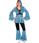 The 60S Fashion - Blue Mandala  Shirt, Pants, Headband 