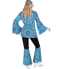 The 60S Fashion - Blue Mandala  Shirt, Pants, Headband 