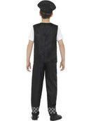 Cop Costume Kids Black White Top Trousers and Hat 3
