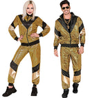 80'S Gold Reflective Shell Suit  Jacket, Pants 