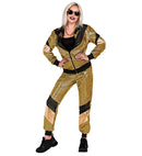 80'S Gold Reflective Shell Suit  Jacket, Pants 