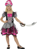 Perfect Pirate Girl Costume Kids Black Pink Dress and Hat 1