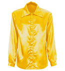 Satin Yellow 70S Disco Shirt