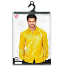 Satin Yellow 70S Disco Shirt