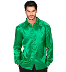 Satin Green 70S Disco Shirt