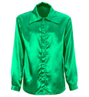 Satin Green 70S Disco Shirt