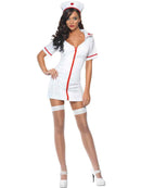 No Nonsense Nurse Costume Adult White Red Dress and Hat 1