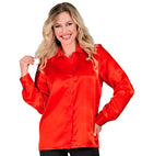 Satin Red 70S Disco Shirt