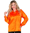 Satin Orange 70S Disco Shirt