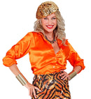 Satin Orange 70S Disco Shirt