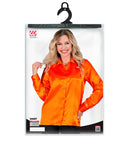 Satin Orange 70S Disco Shirt