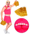 Beer Leader  Top With Boobs, Skirt, Pom Poms 
