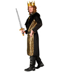 Medieval King  Coat With Vest & Medallion Necklace, Belt 