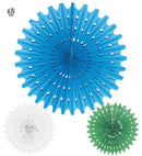 Paper Fan Ø 75 Cm - 3 Colors Ass.  White, Azure, Lime 
