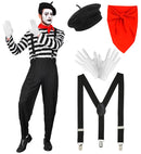 Mime  Shirt, Pants, Braces, Neckscarf, Gloves, Hat  