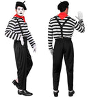 Mime  Shirt, Pants, Braces, Neckscarf, Gloves, Hat  