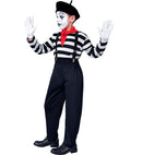 Mime  Shirt, Pants, Braces, Neckscarf, Gloves, Hat  