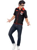 50s Bowling Shirt Black with Strike It Lucky Motifs Adult Costume Accessory 4