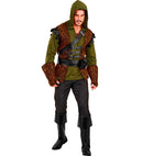 Robin Of Sherwood  Hooded Shirt With Vest, Belt Sash, Belt With Pouch, Gloves, Boot Tops 