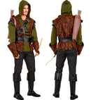 Robin Of Sherwood  Hooded Shirt With Vest, Belt Sash, Belt With Pouch, Gloves, Boot Tops 