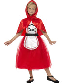 Deluxe Red Riding Hood Costume Kids Red and White Dress and Red Hood 1