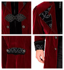 Burgundy Velvet Gothic Coat