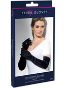 Velveteen Gloves Adult Black Long 53cm Costume Accessory 3
